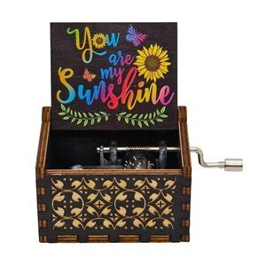 “You Are My Sunshine” Hand Crank Wooden Music Box